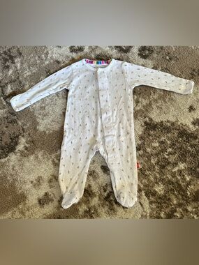 Magnetic Me White Footed One-Piece with Gold Star Print